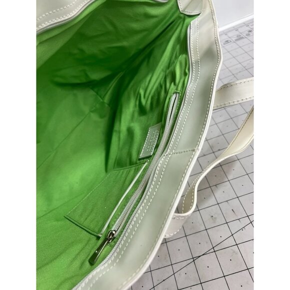 Claudia Firenze Angelfish HOBO Shoulder Bag White & Green Leather Made In Italy - Picture 7 of 7